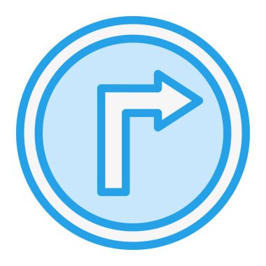 Doğru yol Vektör Simgesi Tasarım İllüstrasyonu