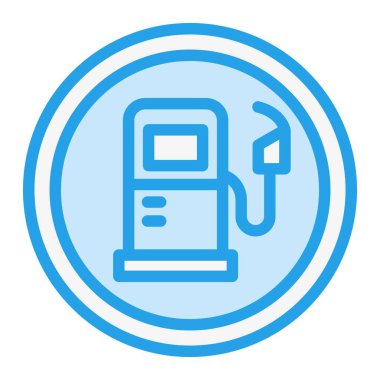 Benzin İstasyonu Vektör Simgesi Tasarım İllüstrasyonu