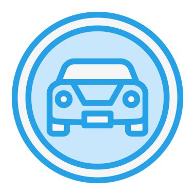 Araba Trafik Vektörü Simgesi Tasarım Çizimi