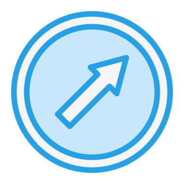 Üst Sağ Vektör Simgesi Tasarım İllüstrasyonu