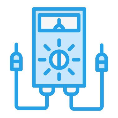 Voltmetre Vektör Simgesi Tasarım İllüstrasyonu