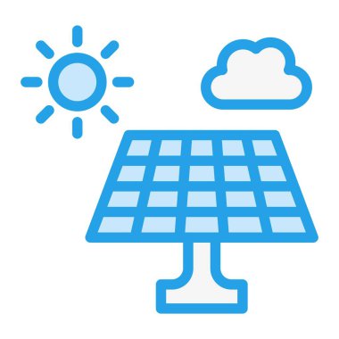 Güneş Paneli Vektör Simgesi Tasarım İllüstrasyonu