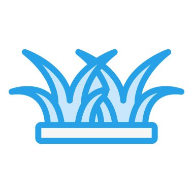 Çim Vektörü Simgesi Tasarım Çizimi