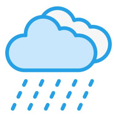 Yağmur Vektörü Simgesi Tasarım Çizimi