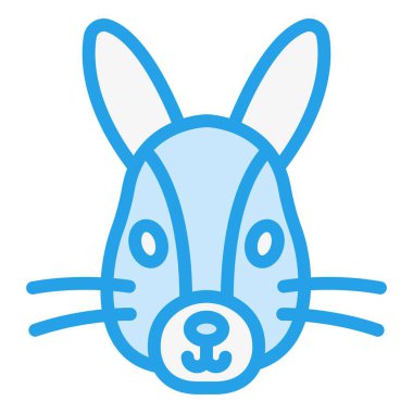 Tavşan Vektörü Simgesi Tasarım İllüstrasyonu