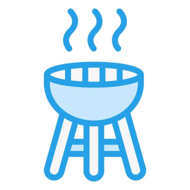 Barbekü Vektör Simgesi Tasarım İllüstrasyonu