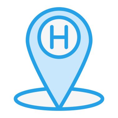 Otel pin Vektör Simgesi Tasarım İllüstrasyonu