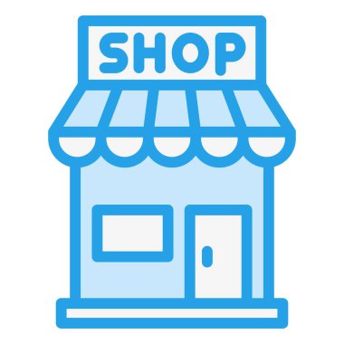 Dükkan Vektörü Simgesi Tasarım İllüstrasyonu