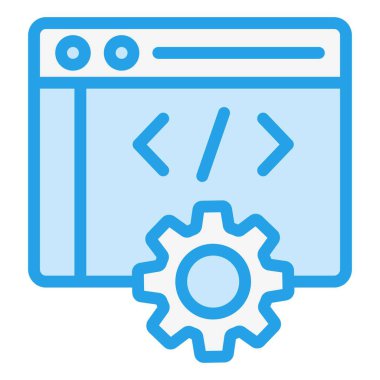 Web Geliştirme Vektörü Simgesi Tasarım İllüstrasyonu