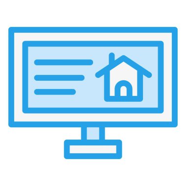 Bilgisayar evi Vektör Simgesi Tasarım İllüstrasyonu