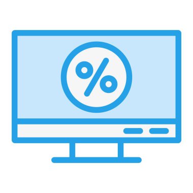 Yüzde Vektör Simgesi Tasarım İllüstrasyonu