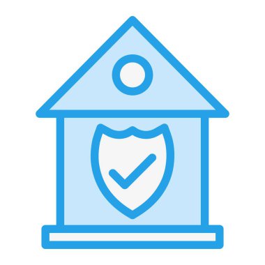 Ev Sigortası Vektör Simgesi Tasarım İllüstrasyonu