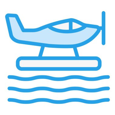 Deniz uçağı Vektör Simgesi Tasarım Çizimi