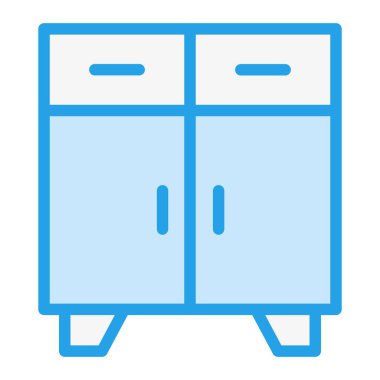 Dolap Vektörü Simgesi Tasarım İllüstrasyonu