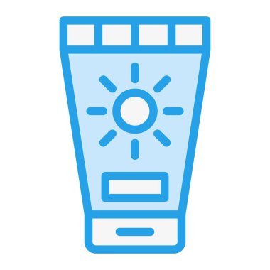 Güneş kremi Vektörü Simgesi Tasarımı Çizimi