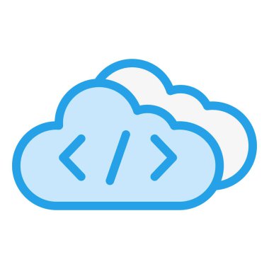 Bulut Kodlama Vektörü Simgesi Tasarım İllüstrasyonu