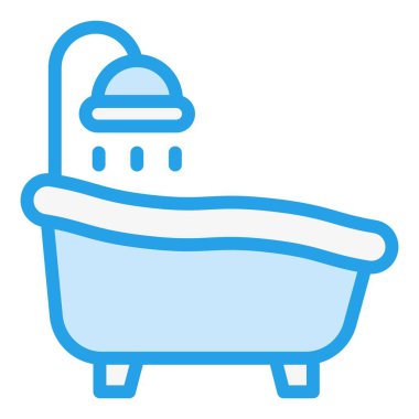 Küvet Vektörü Simge Tasarımı Çizimi