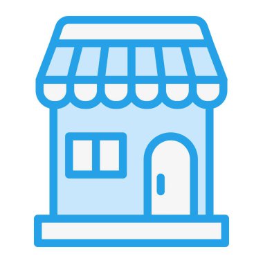 Dükkan Vektörü Simgesi Tasarım İllüstrasyonu