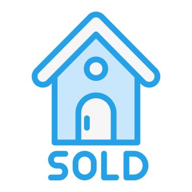 Satıldı Vektör Simgesi Tasarım Çizimi