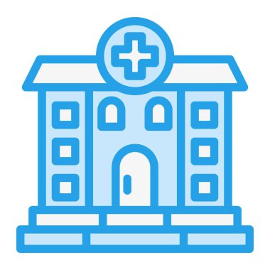 Hastane Vektör Simgesi Tasarım İllüstrasyonu