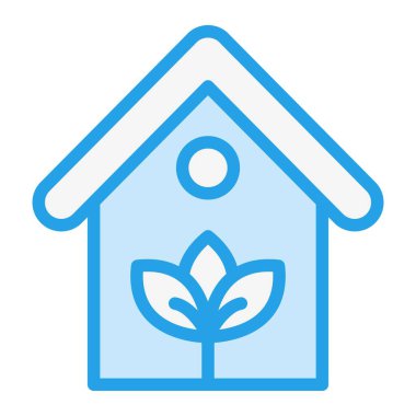 Eko Ev Vektör Simgesi Tasarım İllüstrasyonu