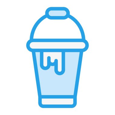 Boya Kovası Vektör Simgesi Tasarım Çizimi