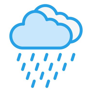 Yağmur Vektörü Simgesi Tasarım Çizimi