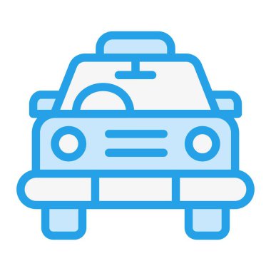 Taksi Vektörü Simgesi Tasarım Çizimi