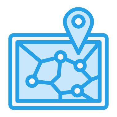 Demiryolu haritası Vektör Simgesi Tasarım İllüstrasyonu