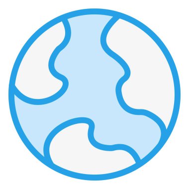 Dünya Vektörü Simgesi Tasarım İllüstrasyonu