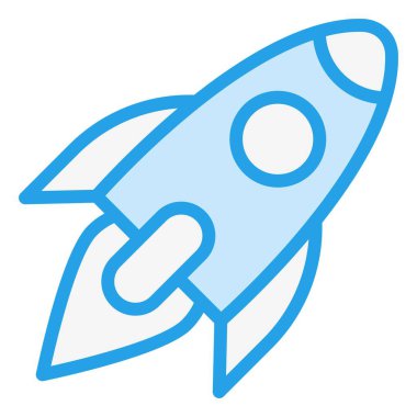 Roket Vektör Simgesi Tasarım Çizimi