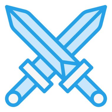 Kılıç Vektörü Simgesi Tasarım İllüstrasyonu