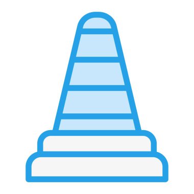 Trafik Konisi Vektör Simgesi Tasarım İllüstrasyonu