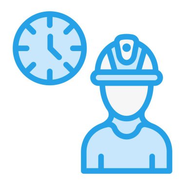 Çalışma saatleri Vektör Simgesi Tasarım İllüstrasyonu