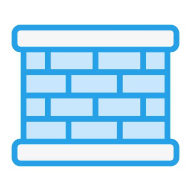 Tuğla Duvarı Vektör Simgesi Tasarım Çizimi