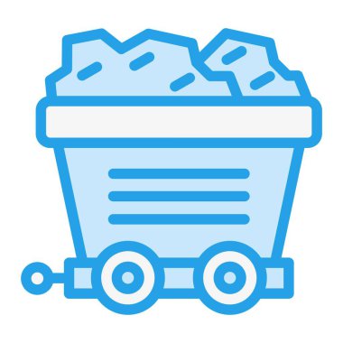 Madencilik arabası Vektör Simgesi Tasarım Çizimi