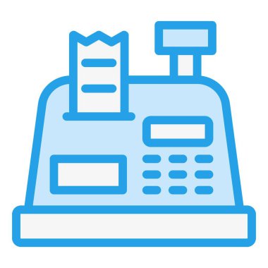 Kasiyer Makine Vektör Simgesi Tasarım İllüstrasyonu