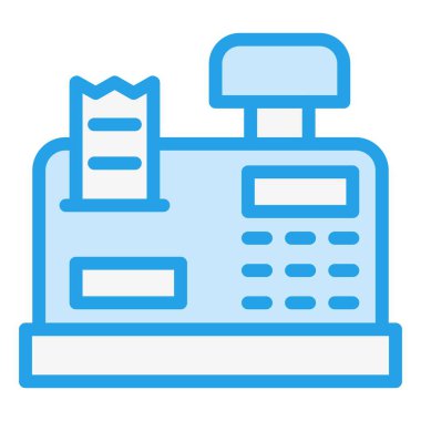 Kasiyer Makine Vektör Simgesi Tasarım İllüstrasyonu