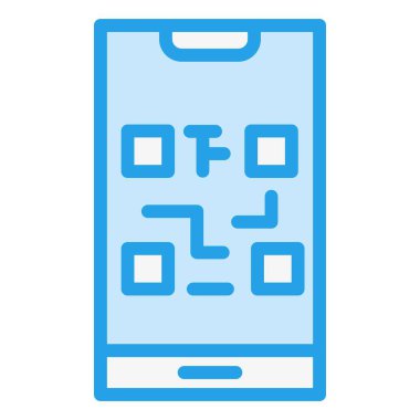 QR Kod Vektörü Simge Tasarımı İllüstrasyonu