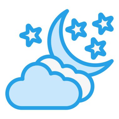 Gece Vektörü Simgesi Tasarım İllüstrasyonu