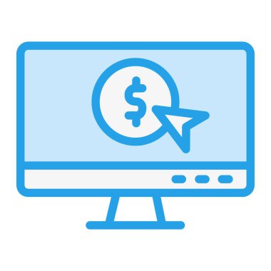 Tıklama başına ödeme Vektör Simgesi Tasarım İllüstrasyonu