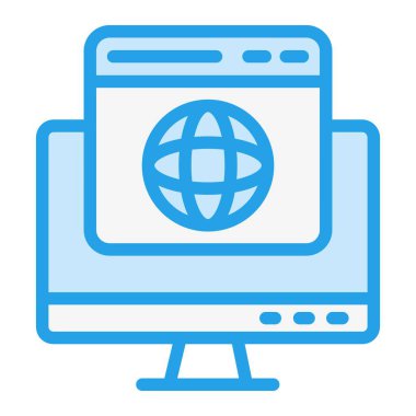 Web tarayıcı Vektör Simgesi Tasarım İllüstrasyonu