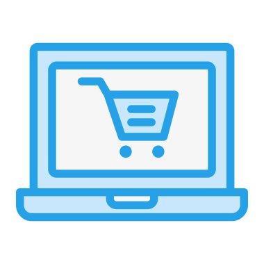 Çevrimiçi alışveriş vektörü Simge Tasarım İllüstrasyonu