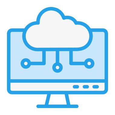 Bulut Hesaplama Vektörü Simgesi Tasarım İllüstrasyonu