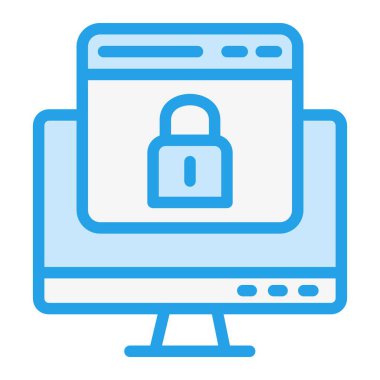 Web Güvenlik Vektörü Simgesi Tasarım İllüstrasyonu