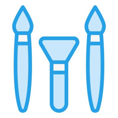 Makyaj fırçaları Vektör Simgesi Tasarım İllüstrasyonu