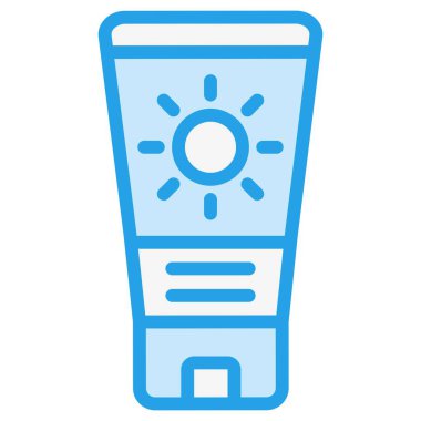 Güneş kremi Vektörü Simgesi Tasarımı Çizimi