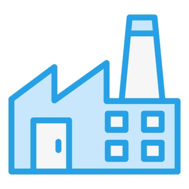 Fabrika Vektörü Simgesi Tasarım İllüstrasyonu