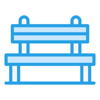 Bench Vektör Simgesi Tasarım İllüstrasyonu