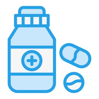 İlaç Vektörü Simgesi Tasarım İllüstrasyonu